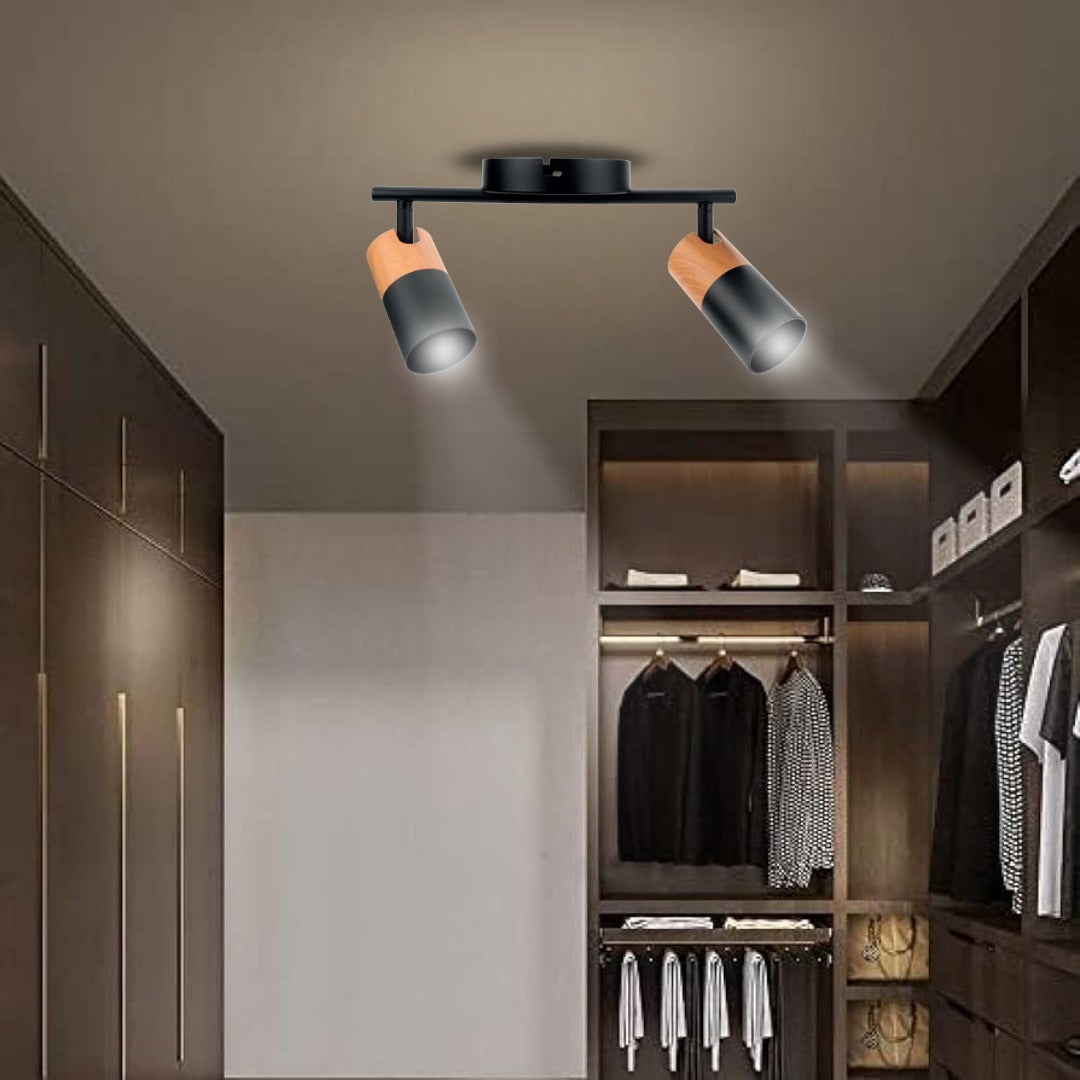 SPOT KANSAS DOBLE NEGRO Y NOGAL