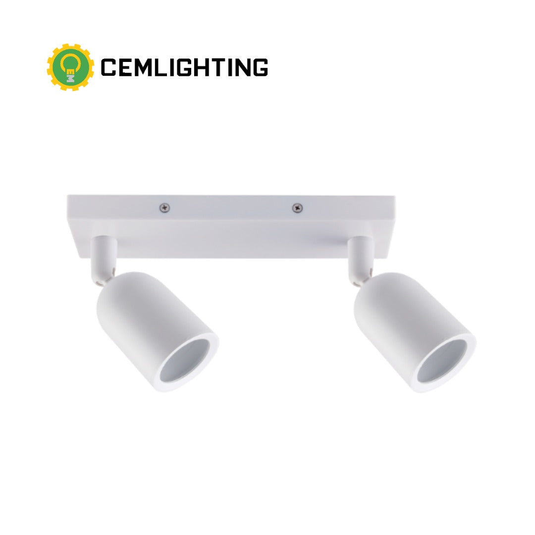 BARRA DOBLE GU10 DE PC BLANCO CEMLIGHTING