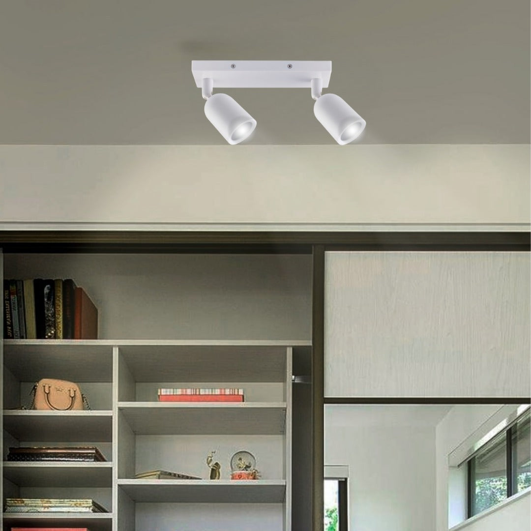 BARRA DOBLE GU10 DE PC BLANCO CEMLIGHTING