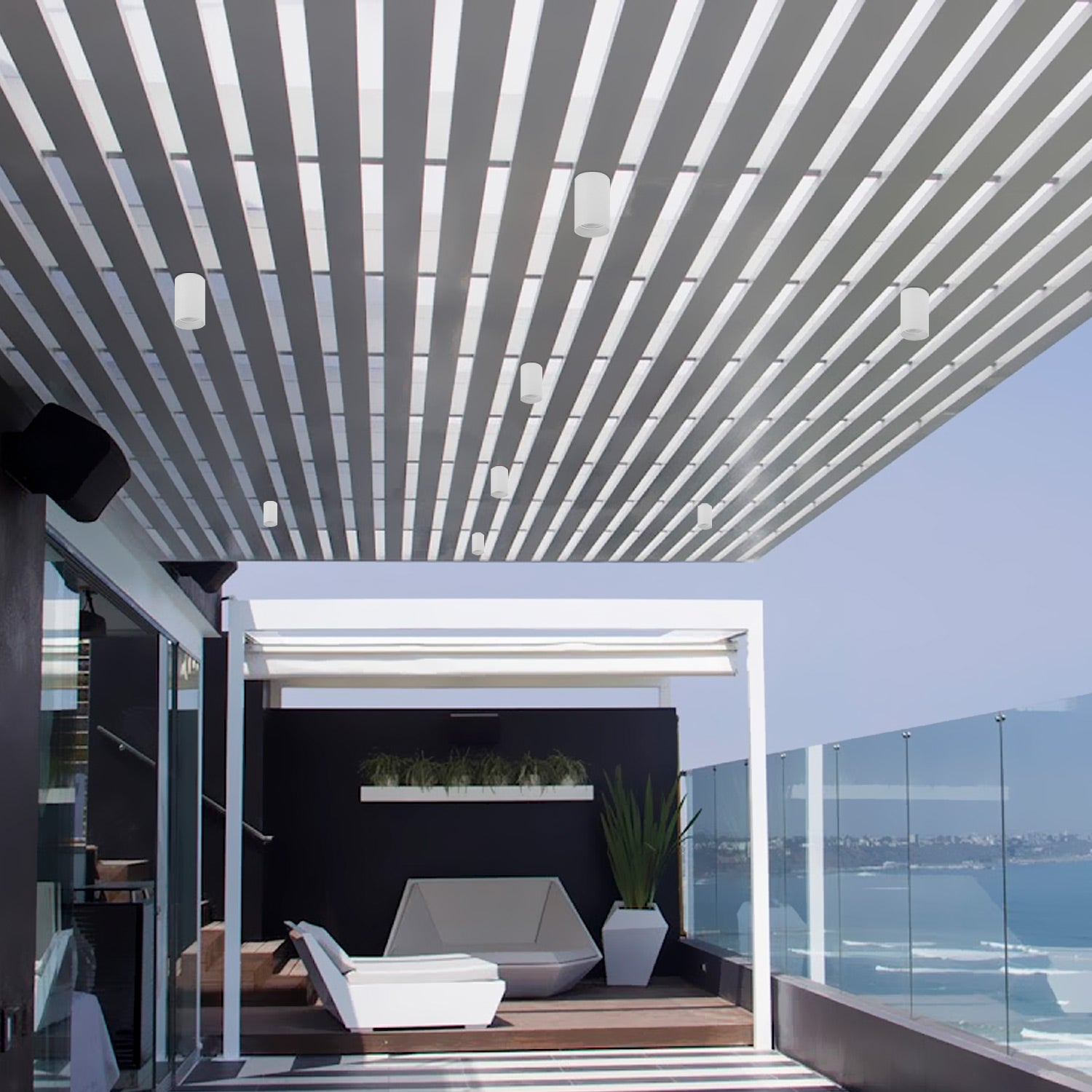 SPOT ADOSADO CILINDRO BLANCO GU10 LIGHTECH