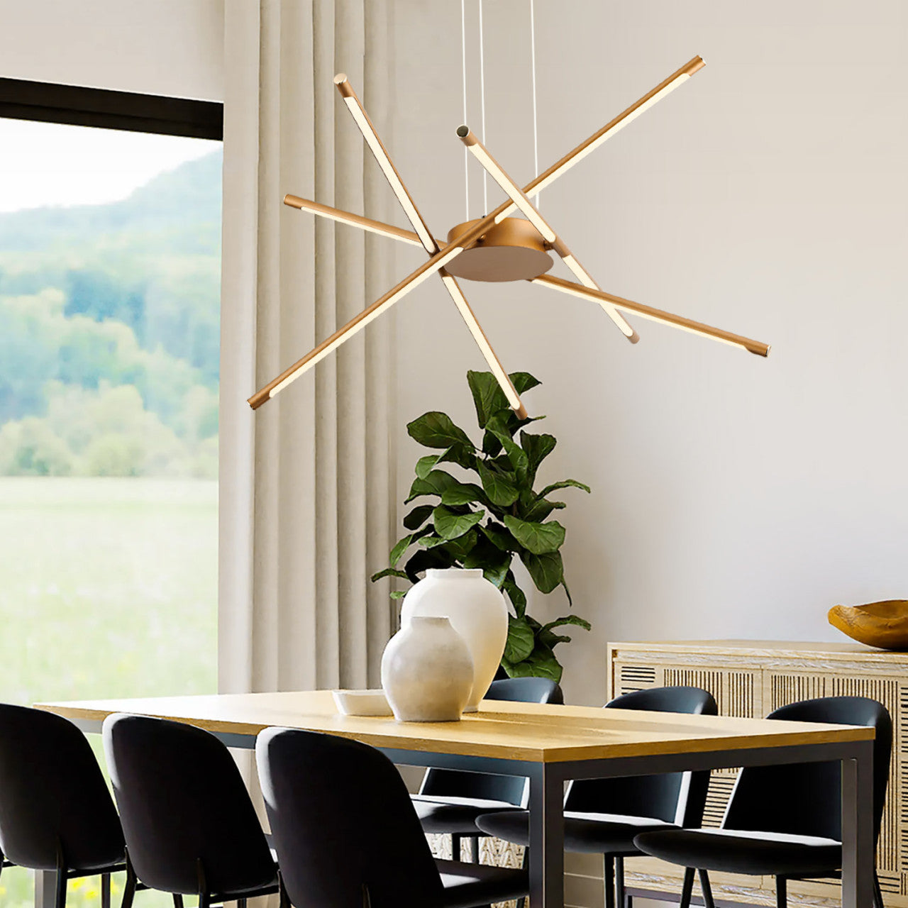 LAMPARA COLGANTE LED MOY 32W COLOR DORADO