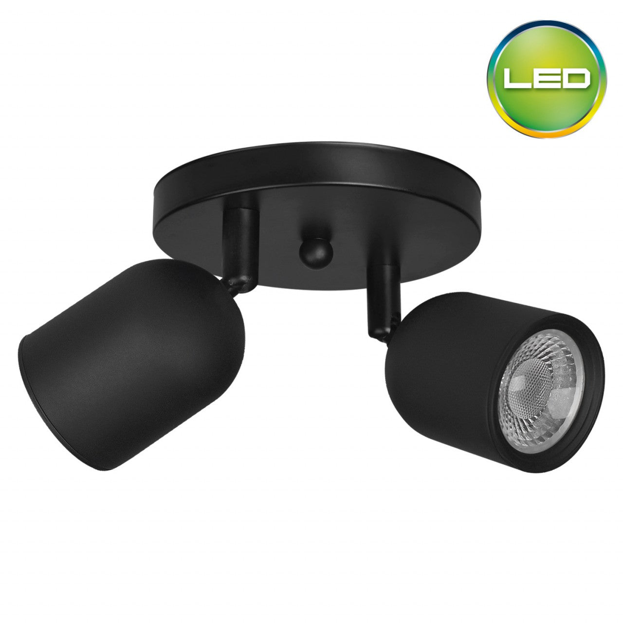 SPOT DOBLE DIRIGIBLE GU10 BASE CIRCULAR COLOR NEGRO