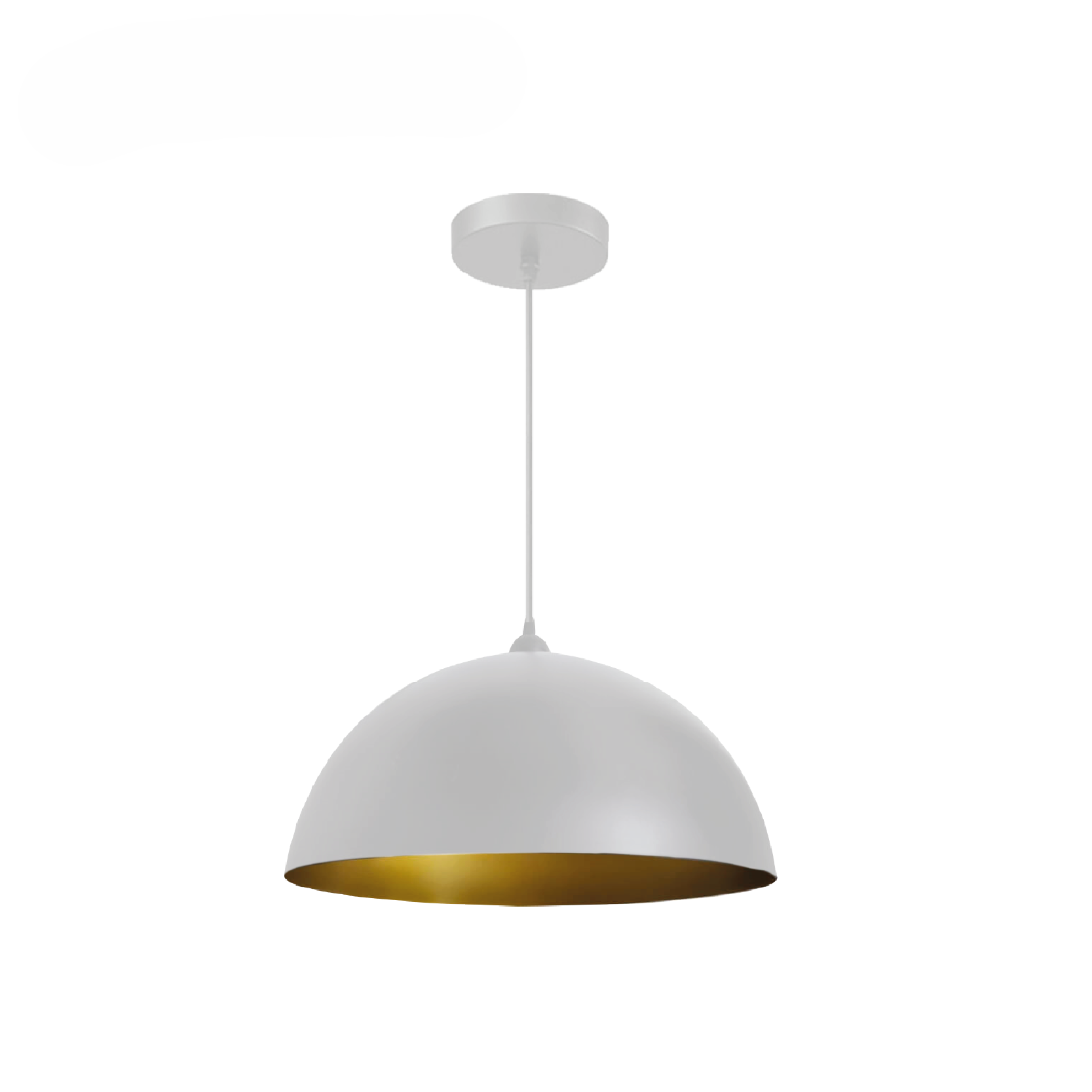 LUMINARIA COLGANTE KENIA BLANCO CON DORADO