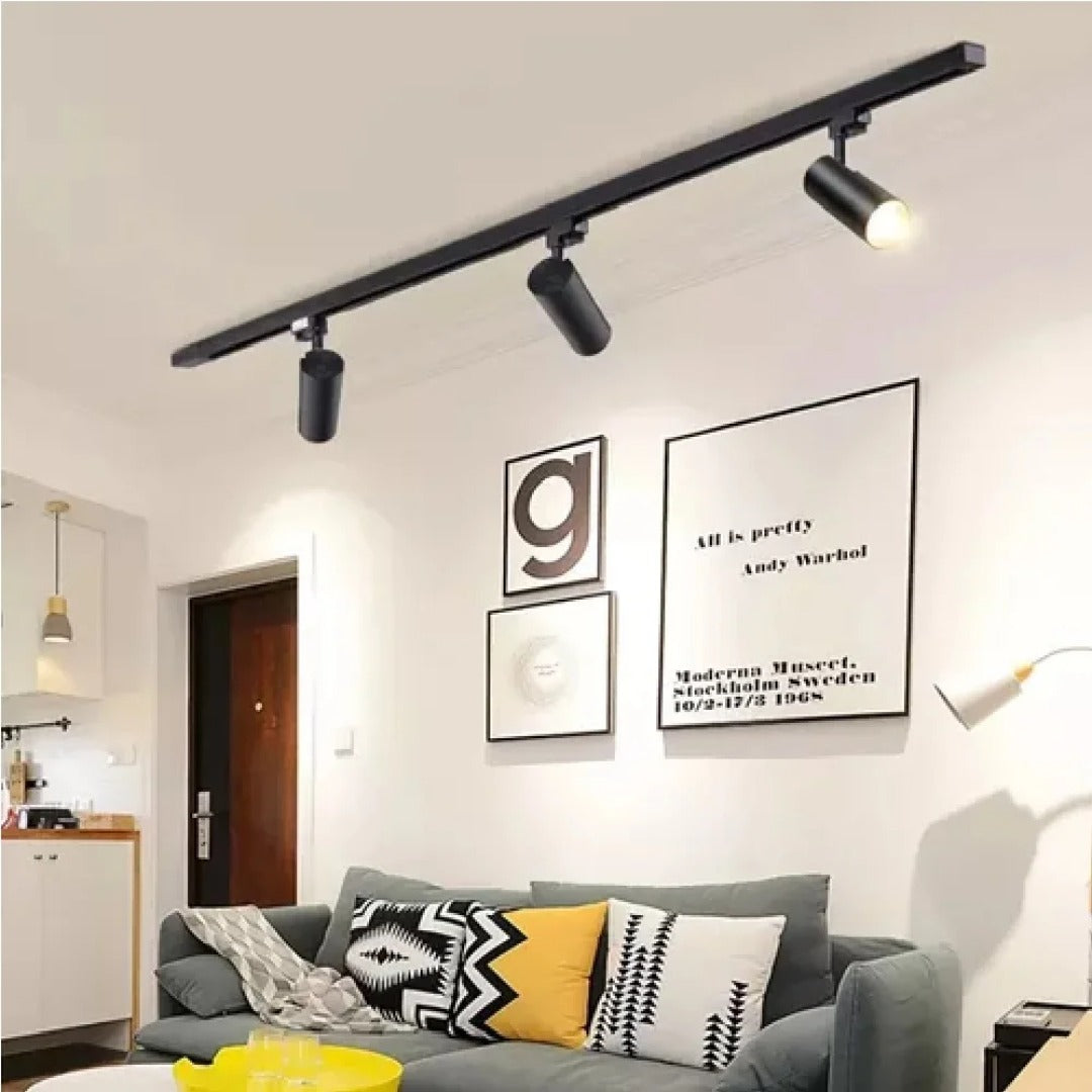 PACK 3 SPOTS DE RIEL 30W COLOR NEGRO