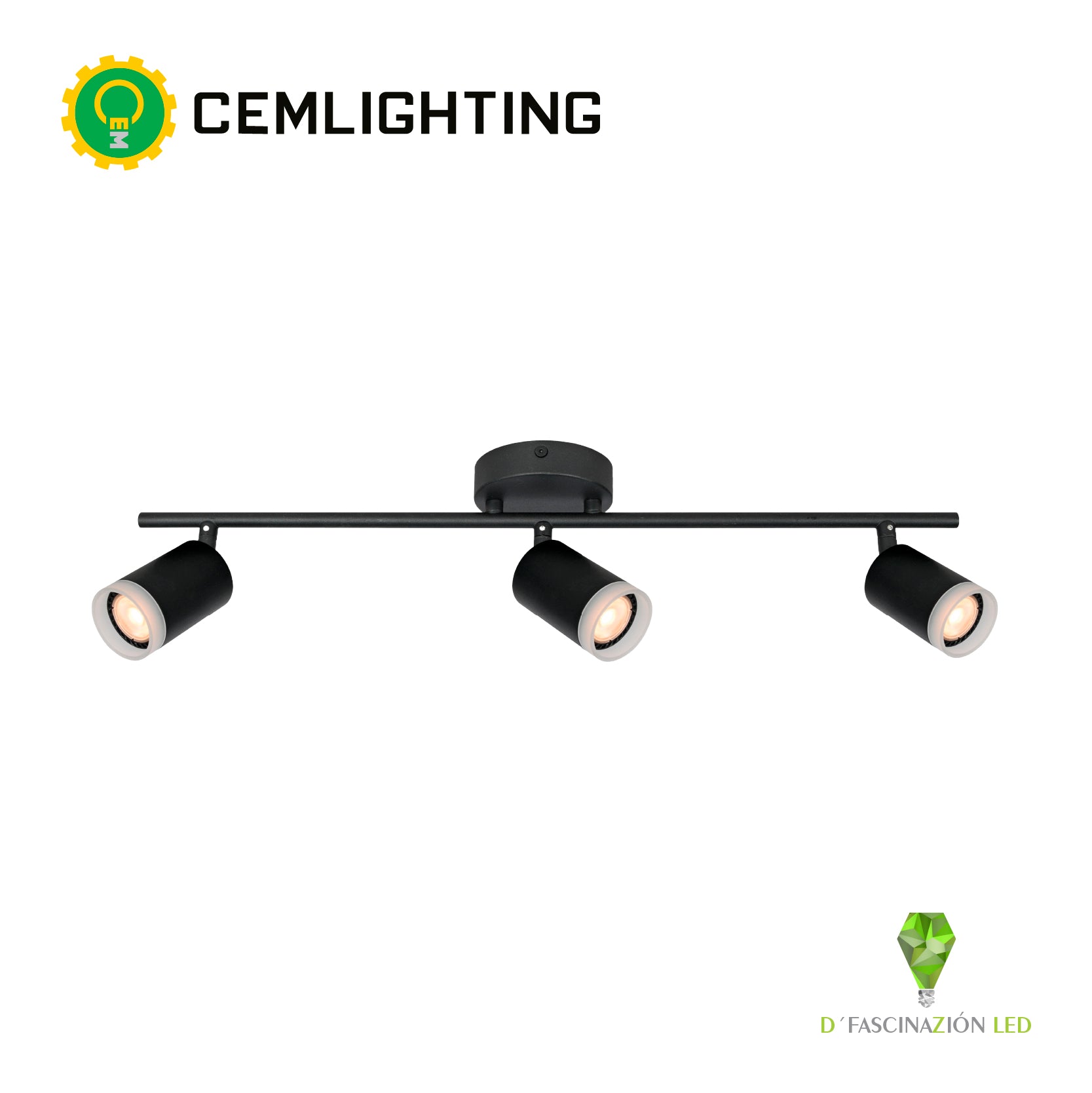 SPOT TRIPLE GU10 LUXOR NEGRO