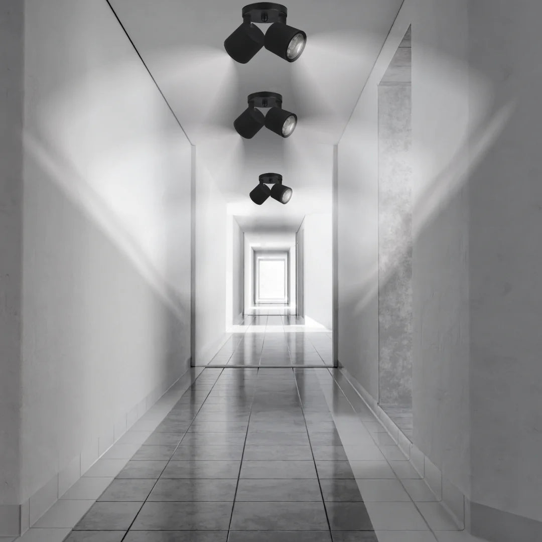 SPOT DIRIGIBLE 14W 2 LUCES BASE NEGRO LUMINIKA