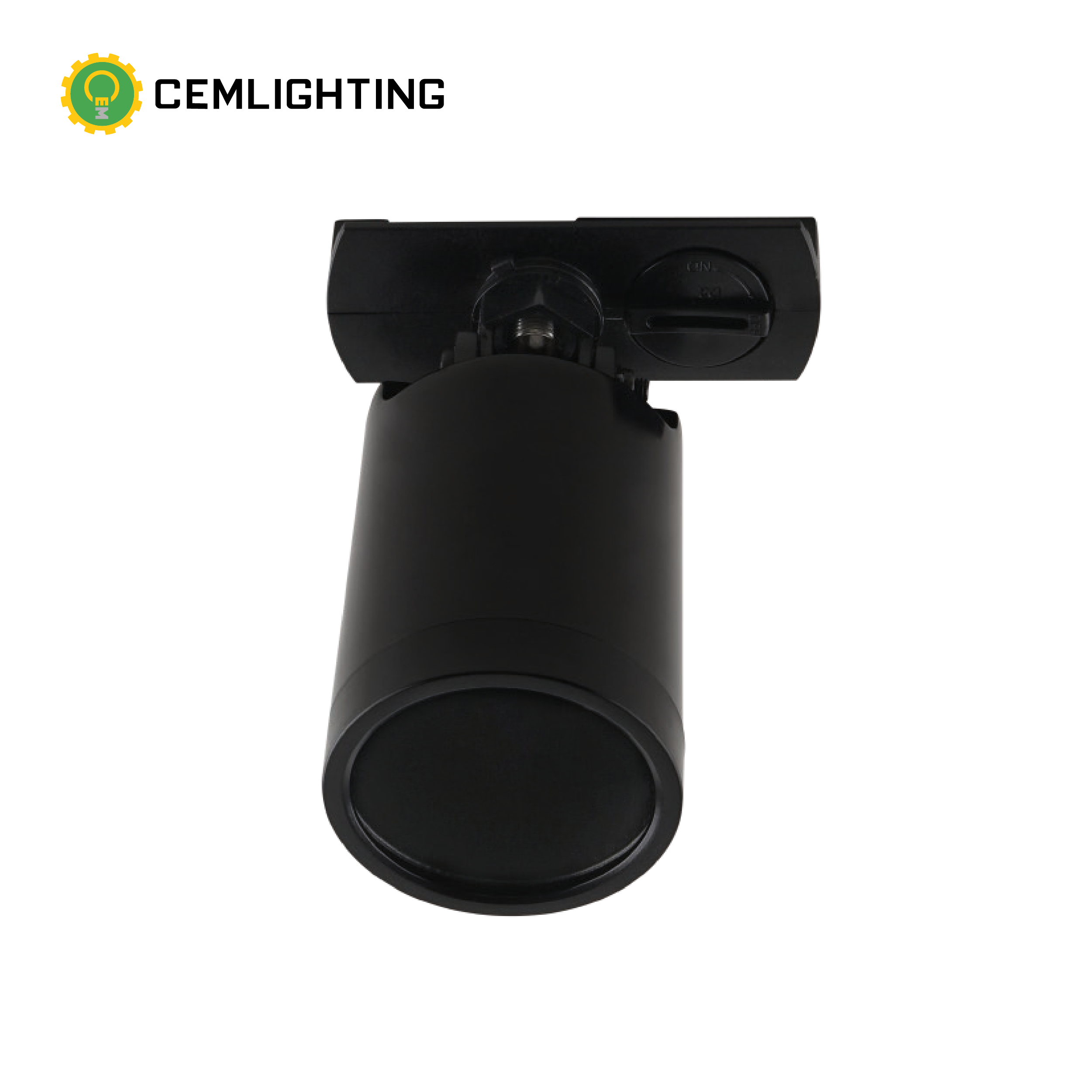 SPOT PARA RIEL DE POLICARBONATO PARA GU10 ANILLO CORTO NEGRO