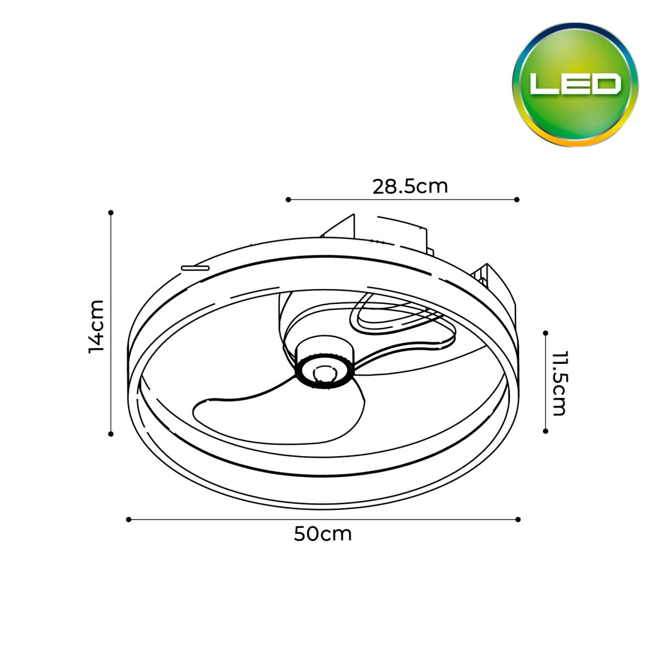LUMINARIA LED CON VENTILADOR 30W LIGHTECH