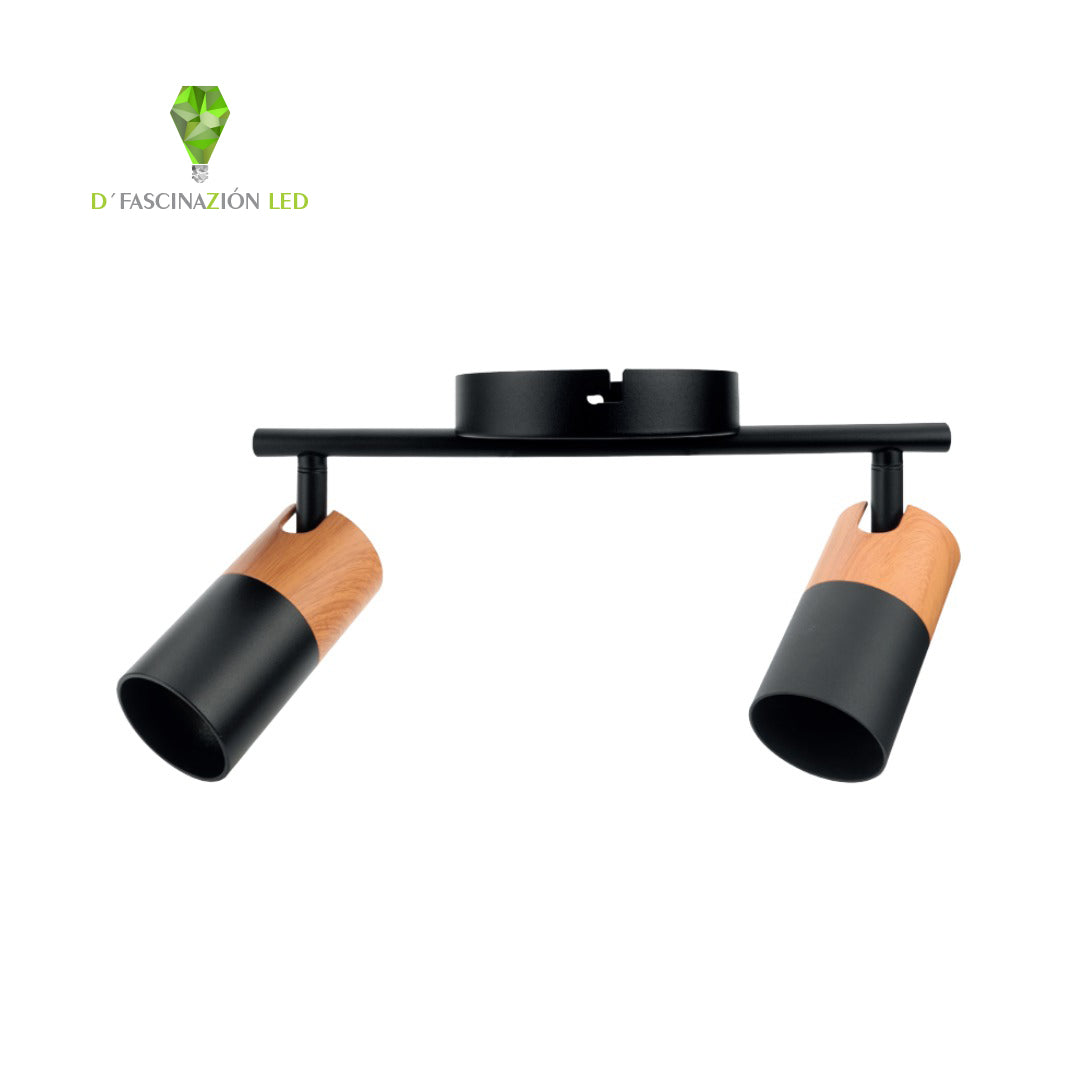 SPOT KANSAS DOBLE NEGRO Y NOGAL