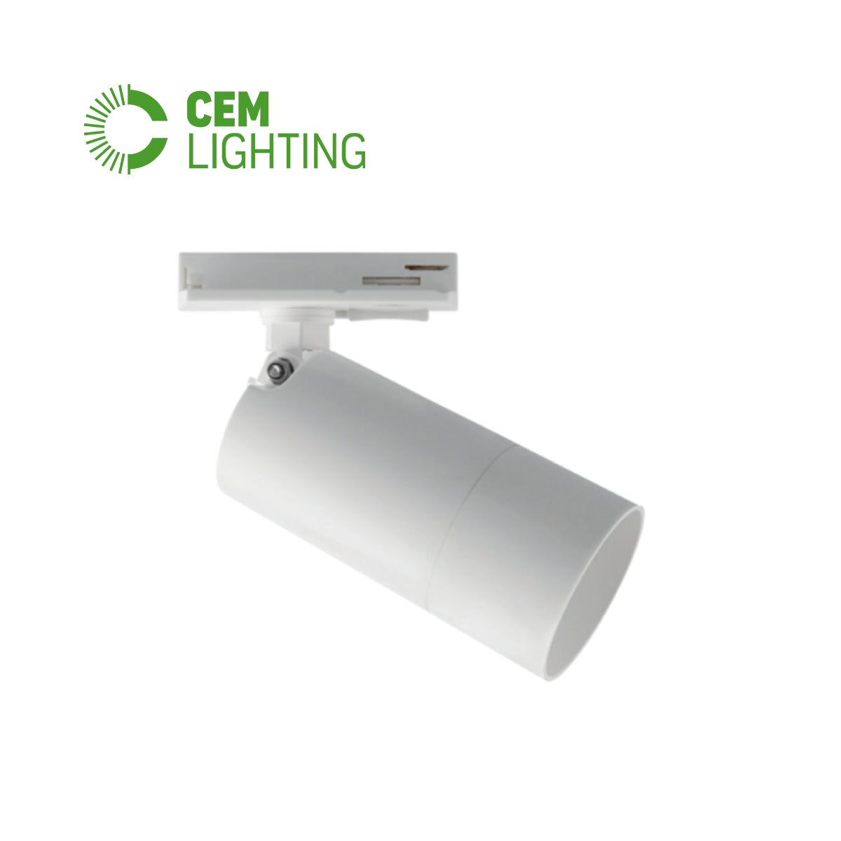 SPOT PARA RIEL DE POLICARBONATO PARA GU10 ANILLO LARGO BLANCO