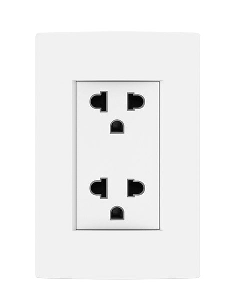 TOMACORRIENTE DOBLE BLANCO AMBER