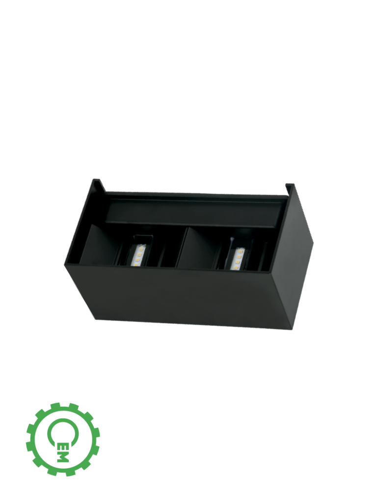 APLIQUE LED CUBO DOBLE 12W NEGRO