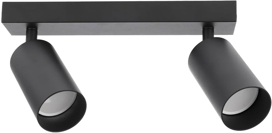 BARRA GU10 2 LUCES COLOR NEGRO NUVORA