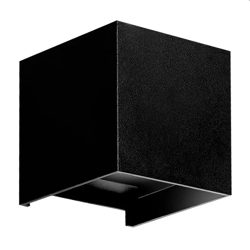 APLIQUE LED CUBO POLICARBONATO 6W COLOR NEGRO