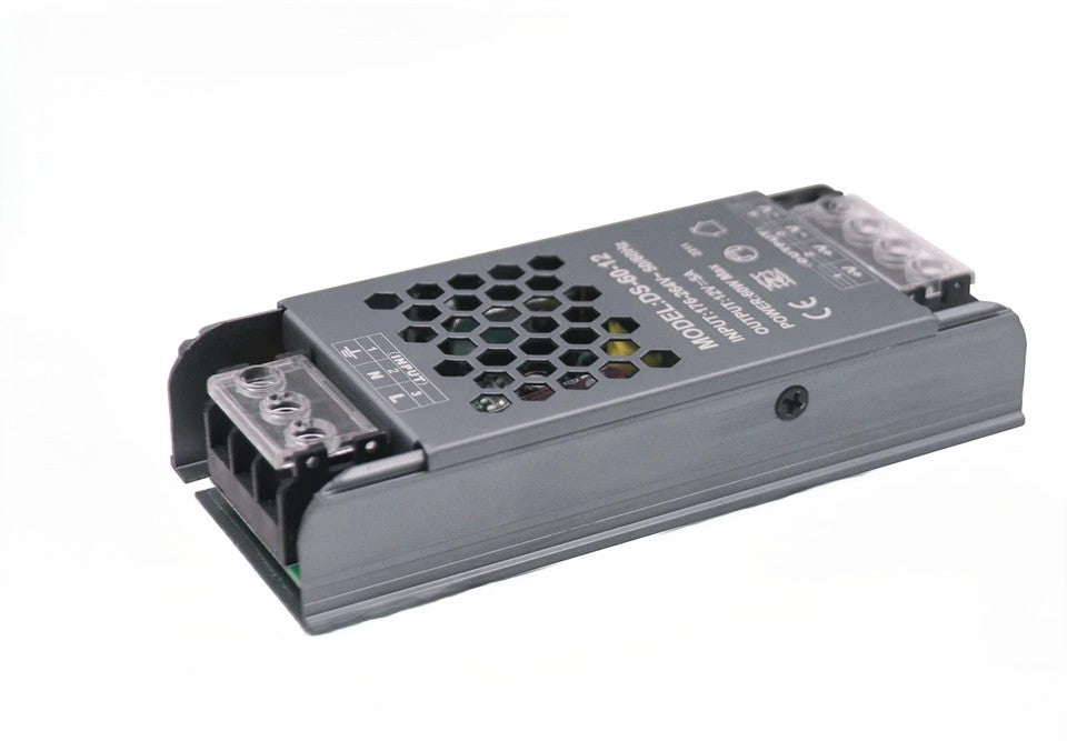 TRANSFORMADOR METALICO SLIM PARA CINTA LED 5A 24V 60W