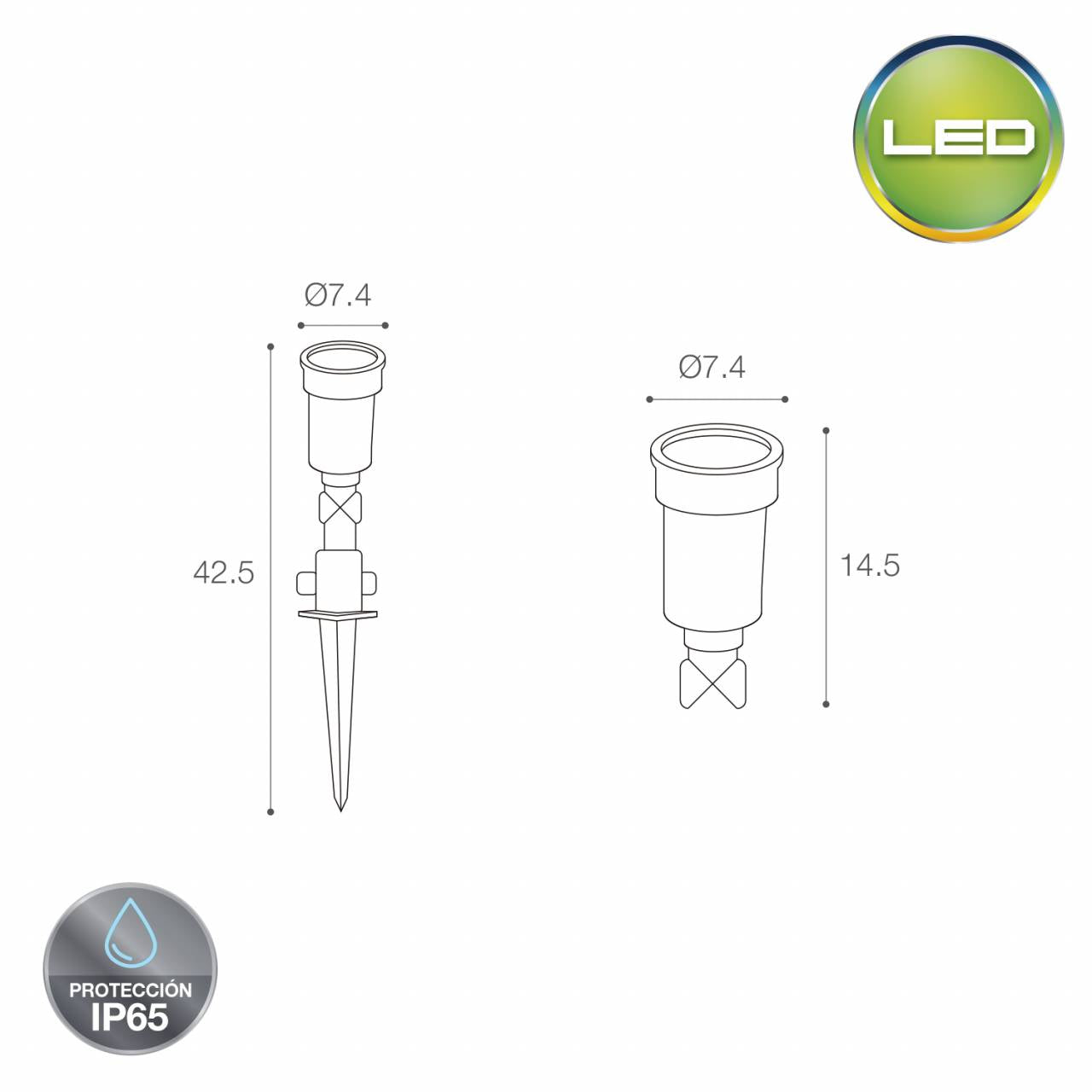 ESTACA LED INTEGRADO 7W LUZ CALIDA