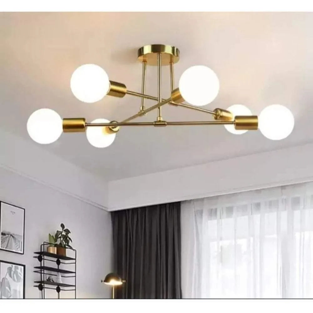 LUMINARIA GETAFE DORADA 6 LUCES