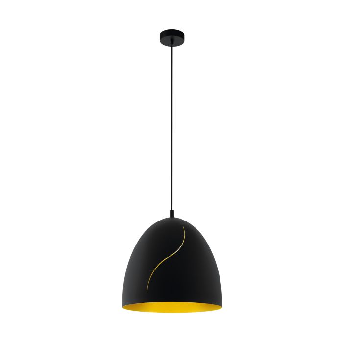 COLGANTE HUNNINGHAM E27 COLOR NEGRO CON DORADO EGLO