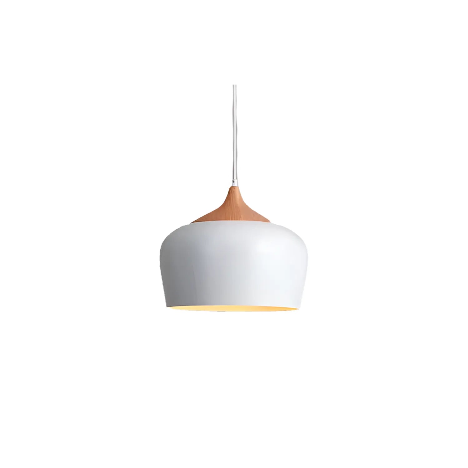 LAMPARA COLGANTE MARGARITA E27 COLOR BLANCO CON MADERA VEMAX