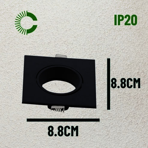 SPOT PARA DICROICO RECESADO SIMPLE CUADRADO NEGRO