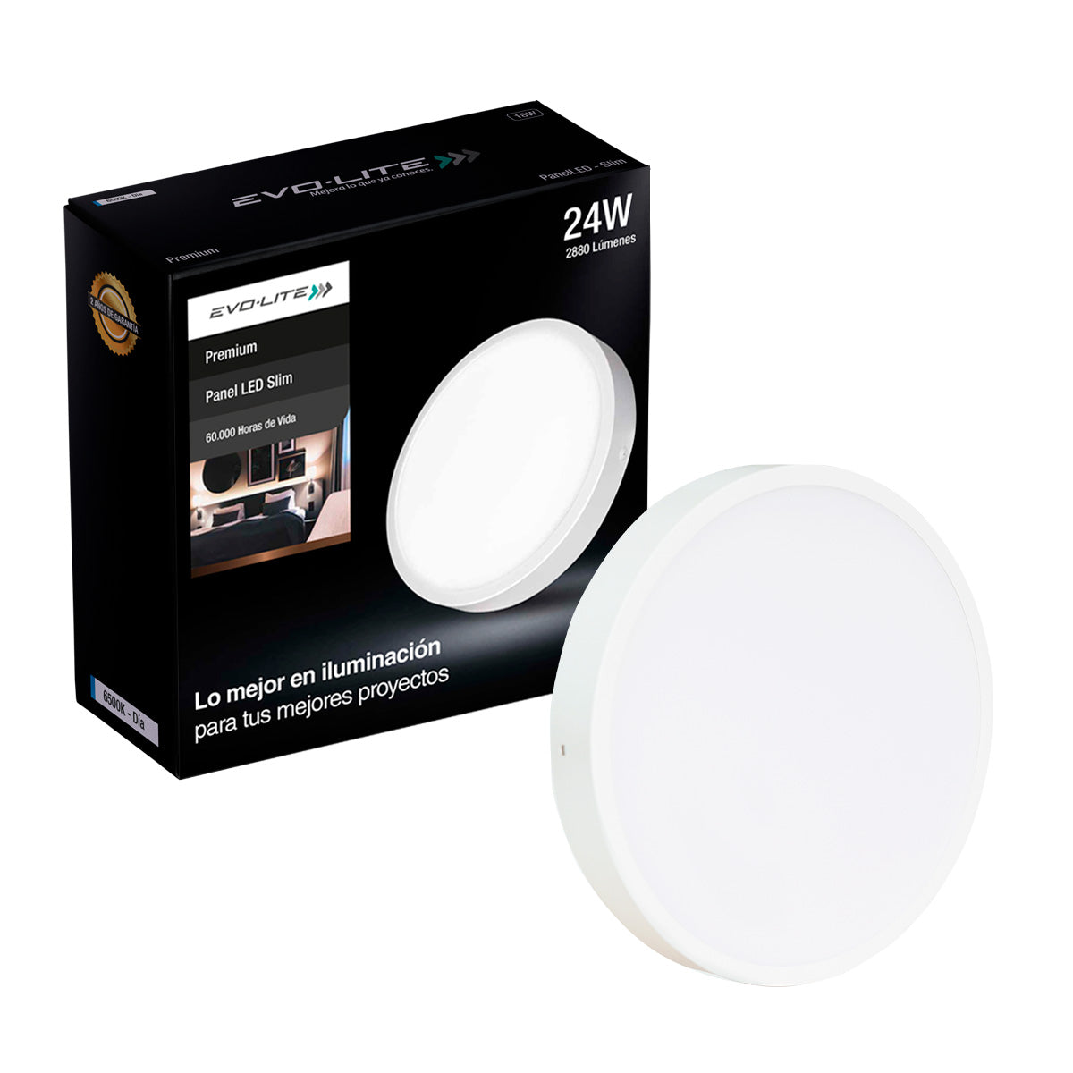 PANEL LED ADOSADO REDONDO SLIM 24W EVOLITE