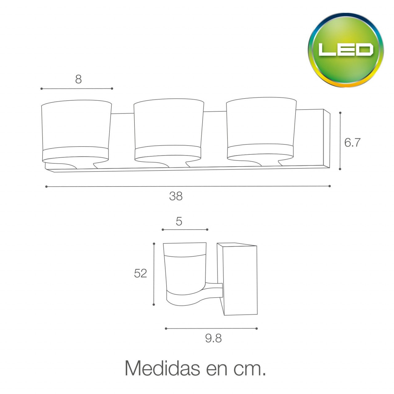 Aplique led GUIZA 3 Luces