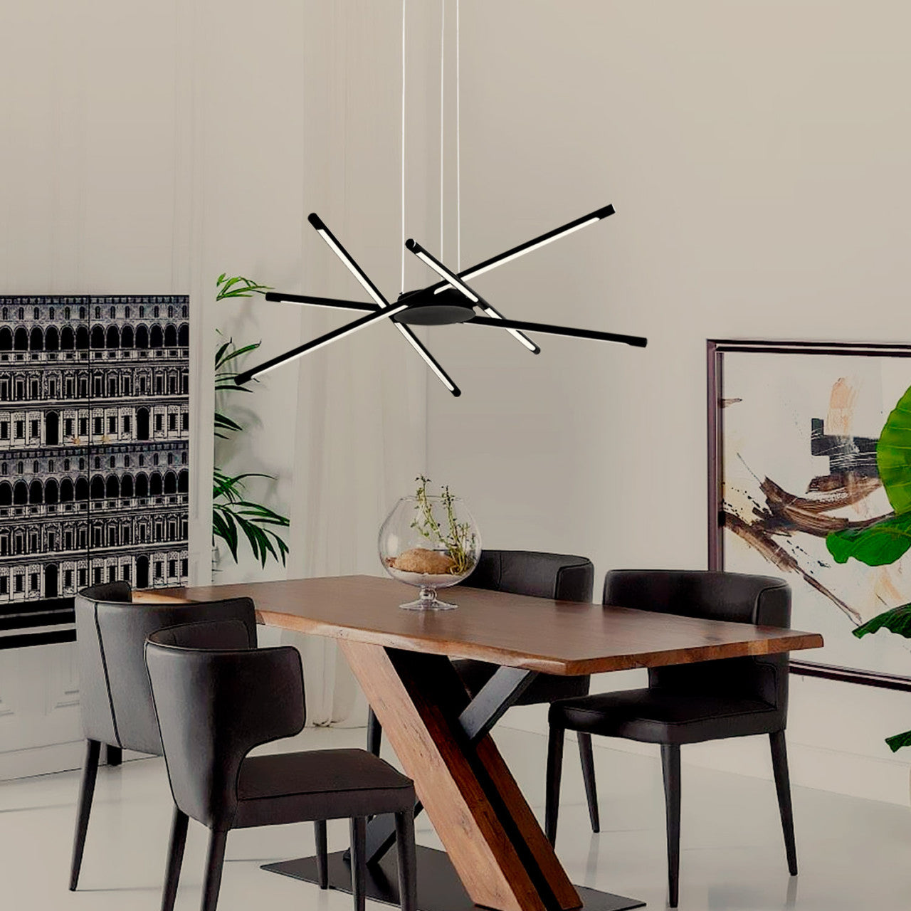 LAMPARA COLGANTE LED MOY 32W COLOR NEGRO