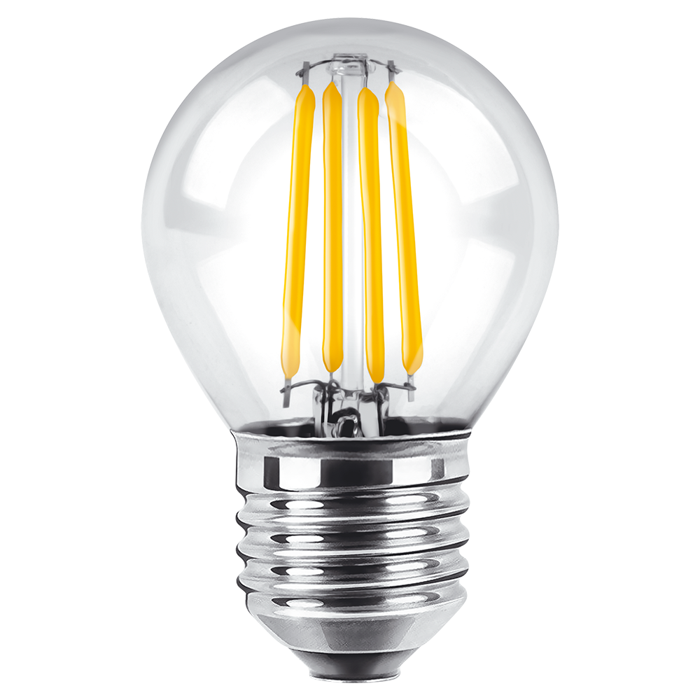 FOCO LED G45 4W E27 LUZ CALIDA TRANSPARENTE MACROLED