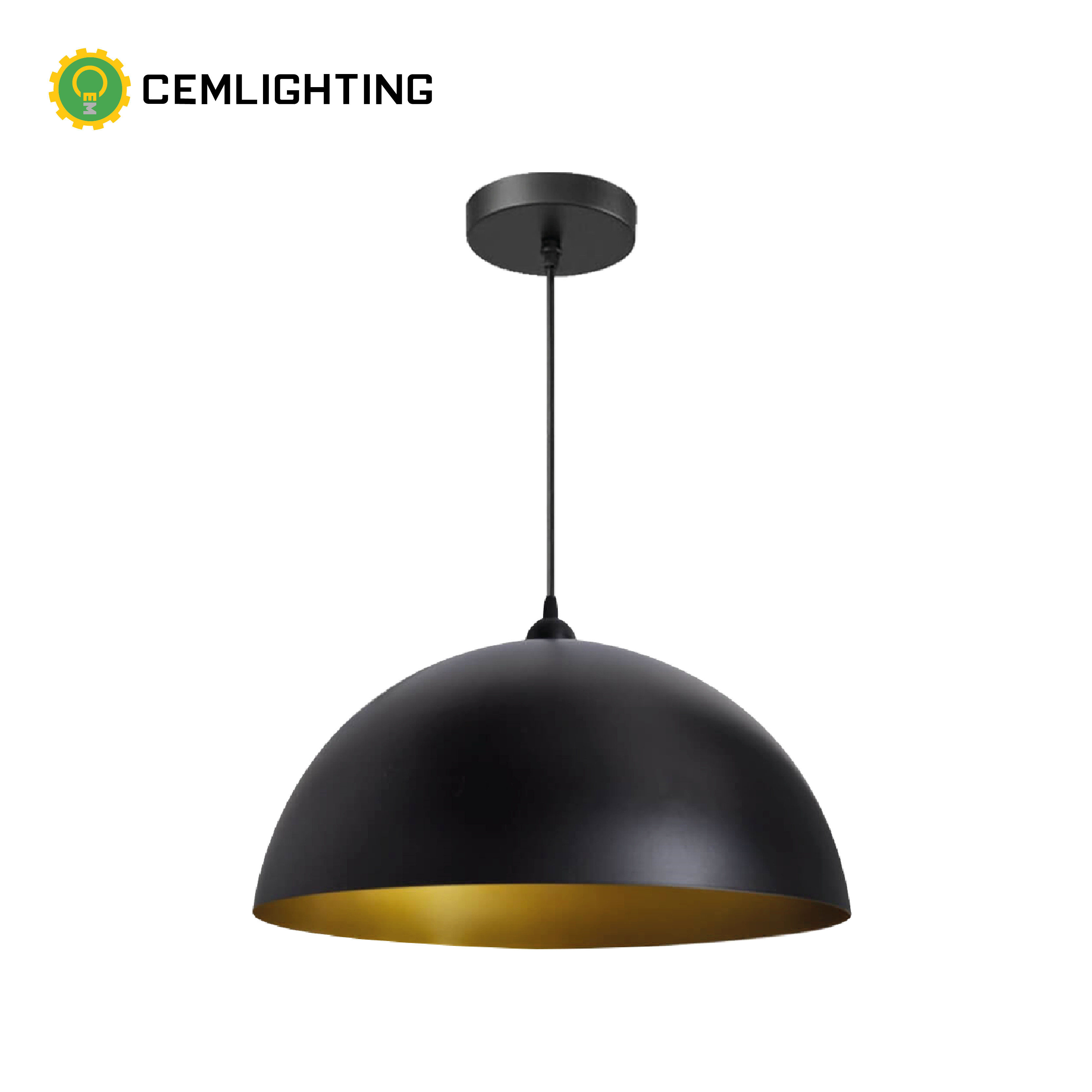 LUMINARIA COLGANTE KENIA NEGRO CON DORADO