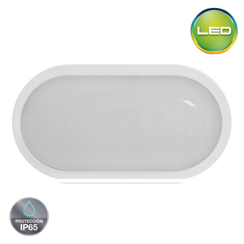 APLIQUE LED OVALADO LLANO 20W LUZ CALIDA