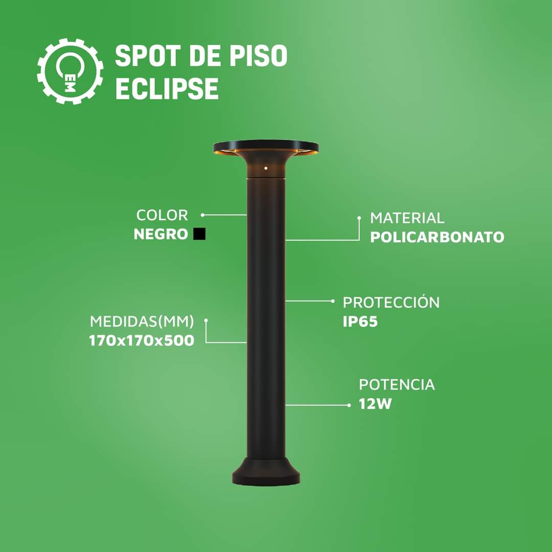 POSTE ECLIPSE 12W LUZ CALIDA