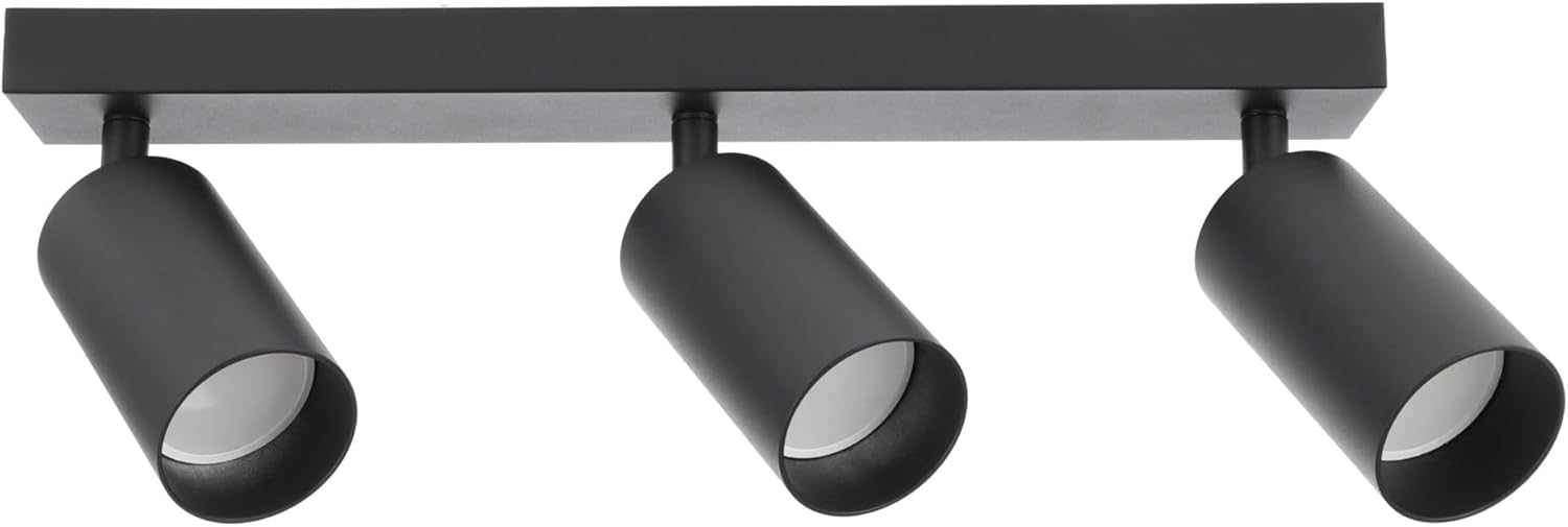 BARRA GU10 3 LUCES COLOR NEGRO NUVORA