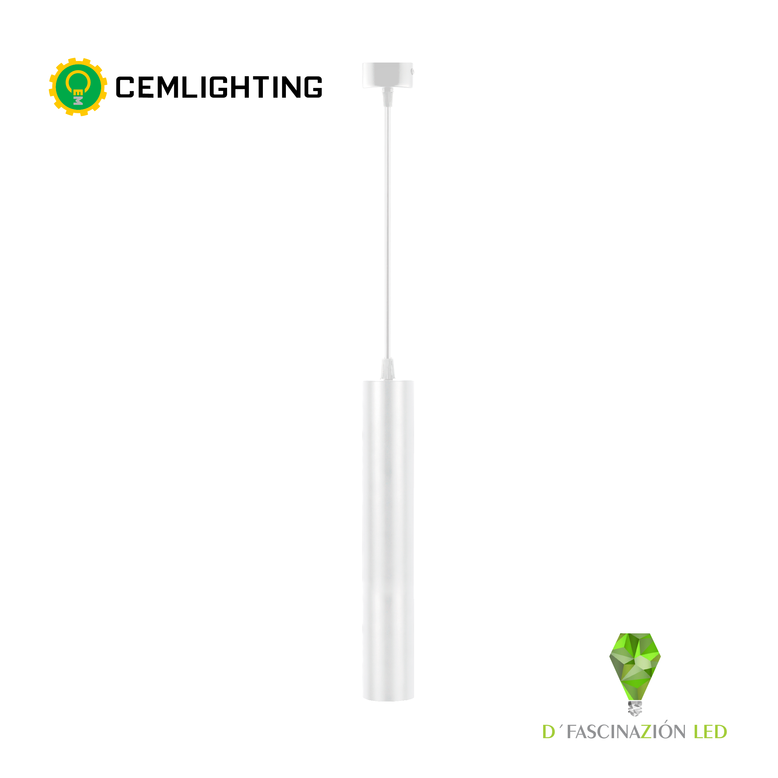 COLGANTE SLIM GU10 50CM COLOR BLANCO