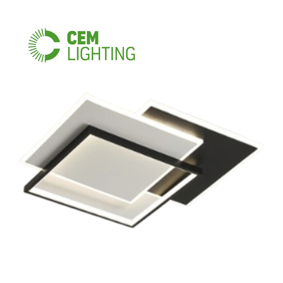LAMPARA DE TECHO CALEB 176W NEGRO Y BLANCO