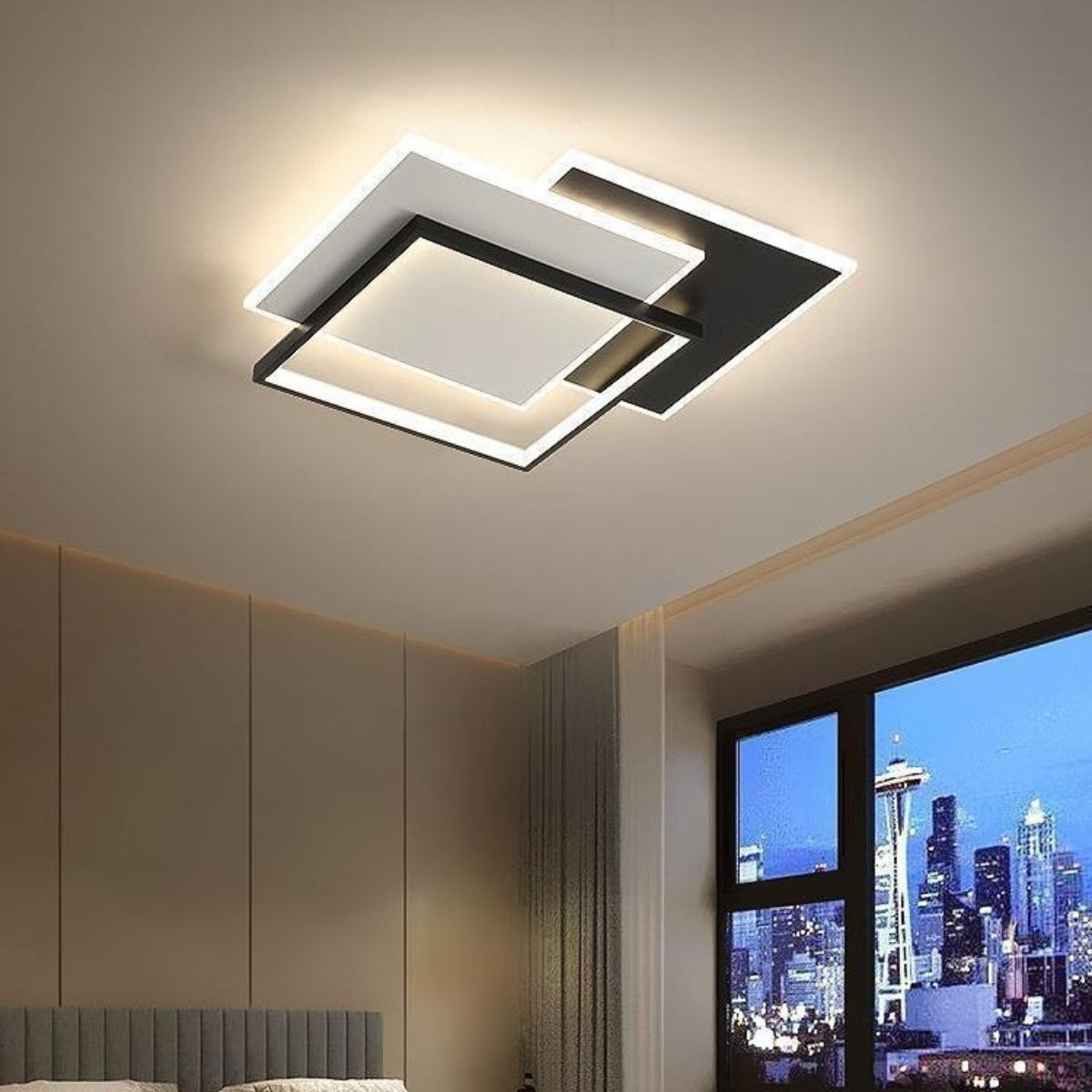 LAMPARA DE TECHO CALEB 176W NEGRO Y BLANCO