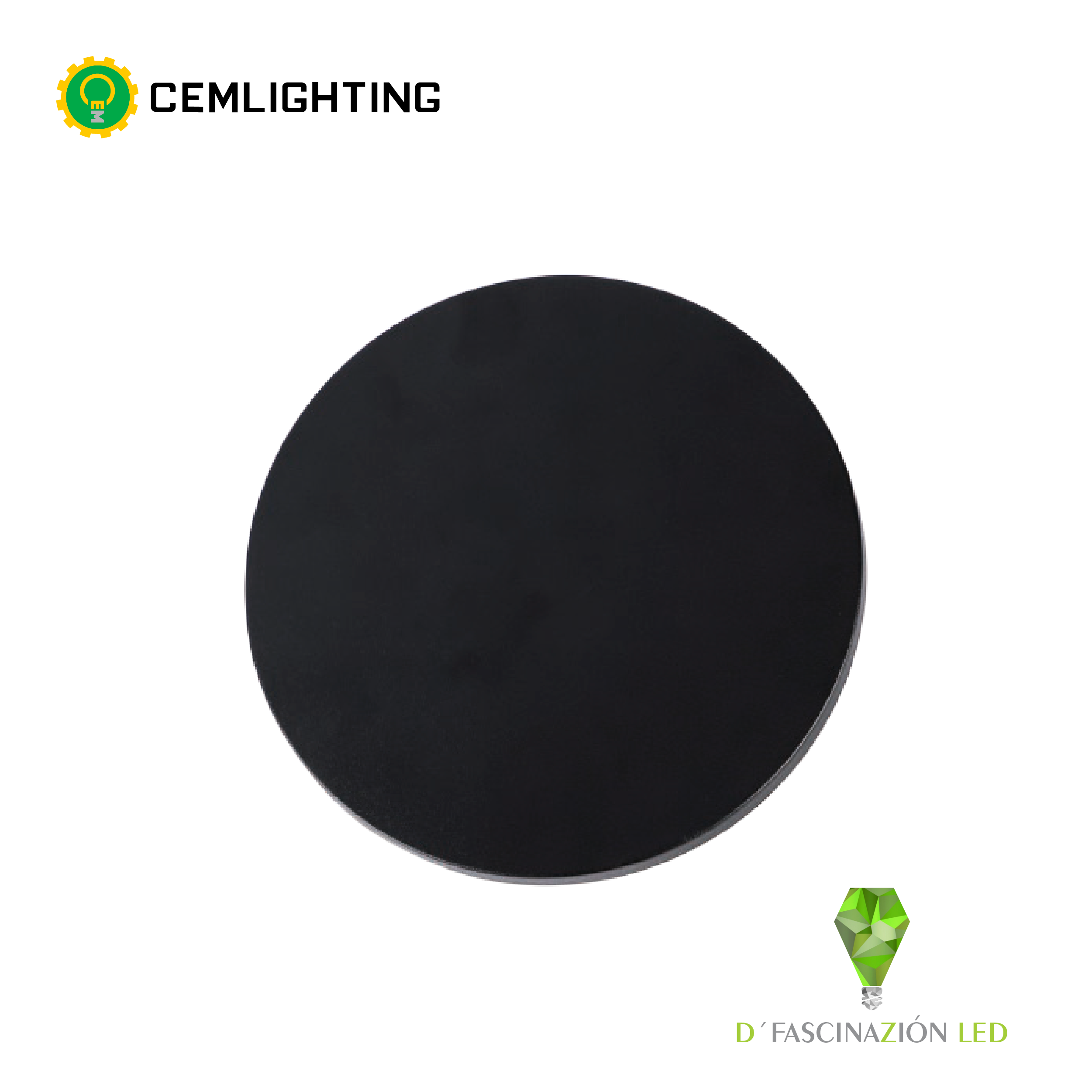 APLIQUE LUNAR 12W COLOR NEGRO CEMLIGHTING