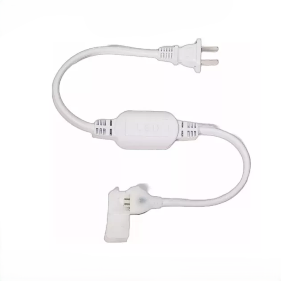 CONECTOR PARA MANGUERA COB 220V CON ENCHUFE PLANO LEDLUMI