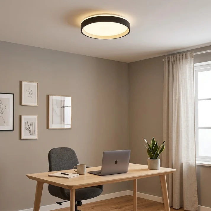 PLAFON GRECIA 48W TRICOLOR BASE NEGRO CON DORADO CEMLIGHTING