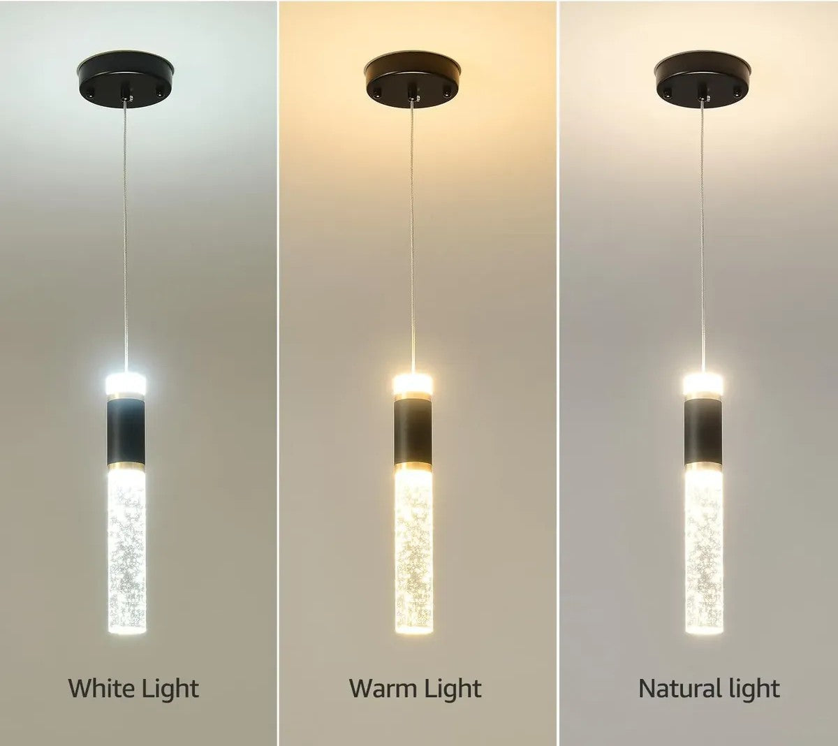 COLGANTE TUBULAR SLIM LED 5W MODELO HAILEY COLOR NEGRO