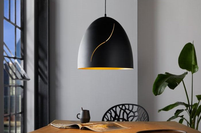 COLGANTE HUNNINGHAM E27 COLOR NEGRO CON DORADO EGLO