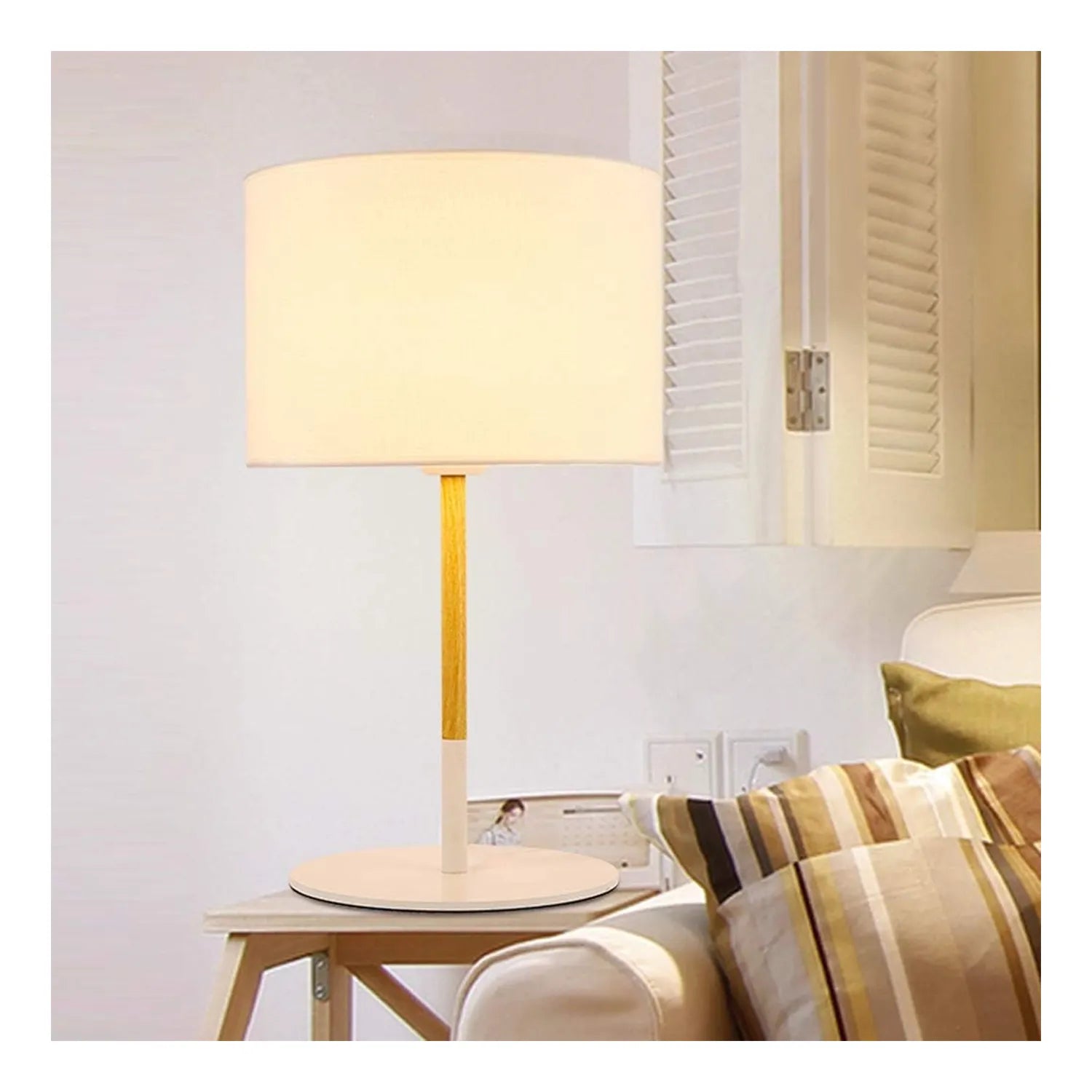 LAMPARA DE MESA E27 APRIL COLOR BLANCO VEMAX