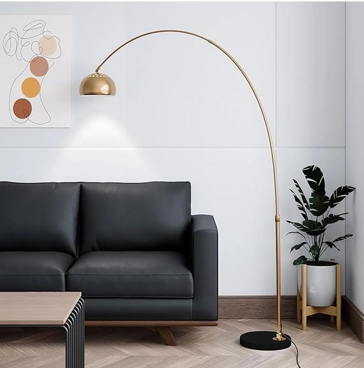 LAMPARA DE PIE MIAMI GOLD