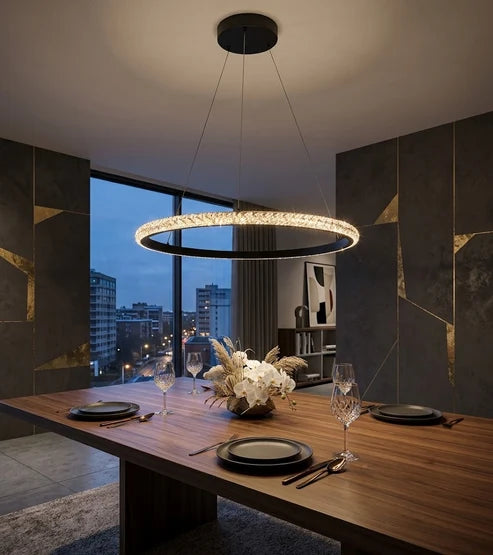 COLGANTE NOVA 38W 1 ARO NEGRO TRICOLOR CEMLIGHTING