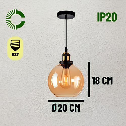 COLGANTE DE VIDRIO RUBI E27 VIDRIO NACARADO CEMLIGHTING