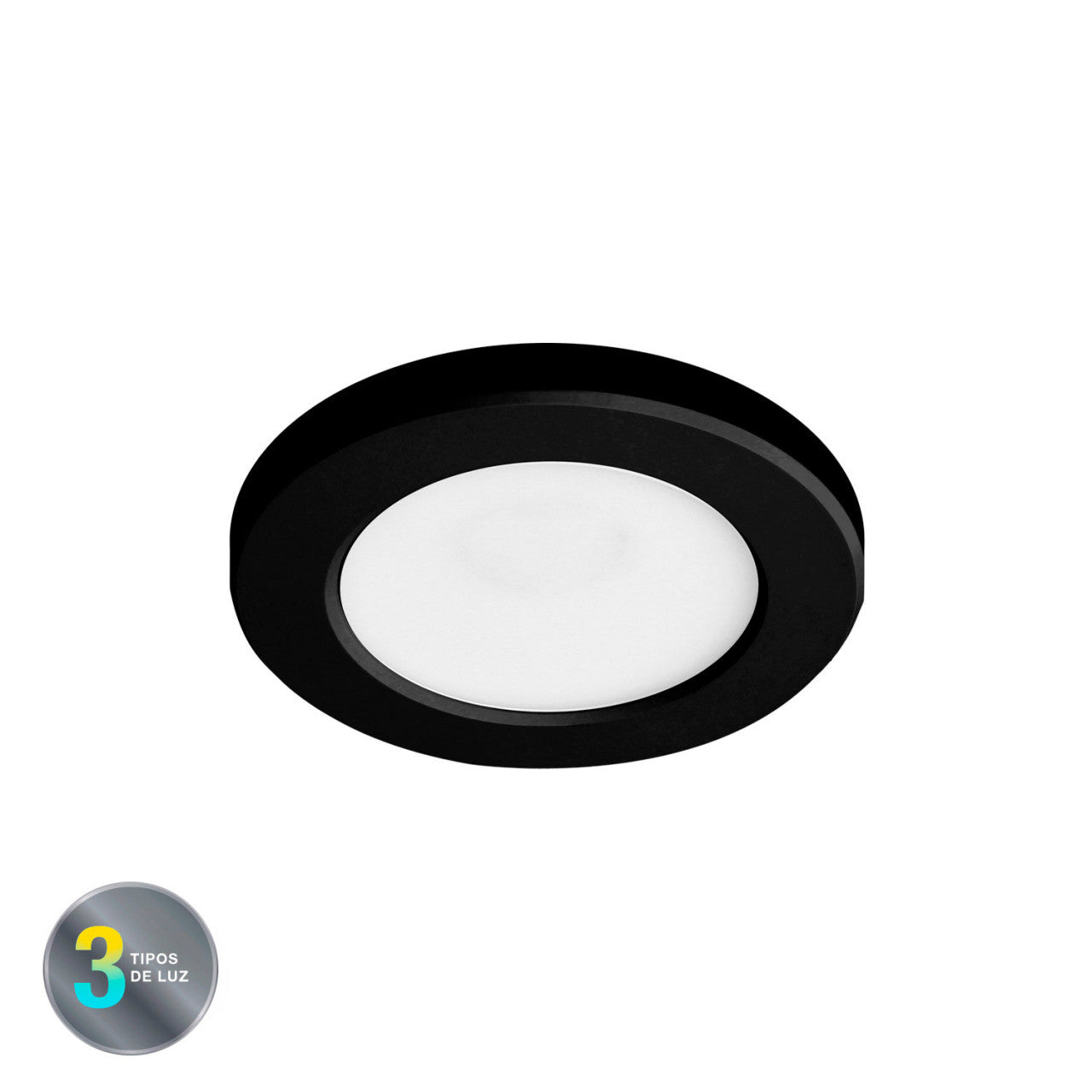 PANEL LED SLIM REDONDO 9W 3CCT COLOR NEGRO LIGHTECH