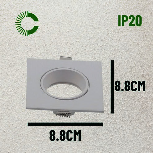 SPOT PARA DICROICO RECESADO SIMPLE CUADRADO BLANCO