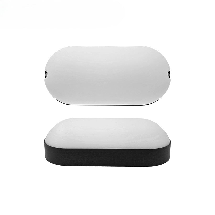 APLIQUE OVALADO BASE NEGRA 18W TRICOLOR